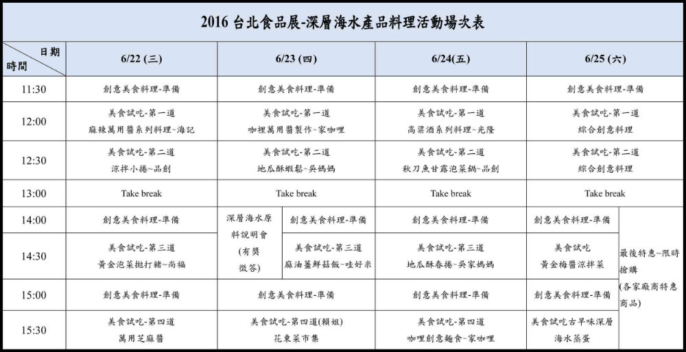 (活動場次)台北國際食品展